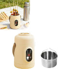 Multifunctional Health Pot Portable 500W Health Pot with Ceramic Glaze Inner Pot &amp Steamer 12-Hour Preset Slow Cooker for Rice Porridge Soup Steaming (A-Yellow)