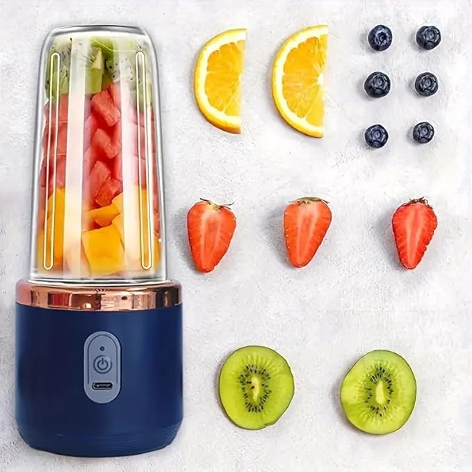 Portable Blender Cup 400ml Capacity 6-Blade Steel Design Dual Cup Set Rechargeable Juicer