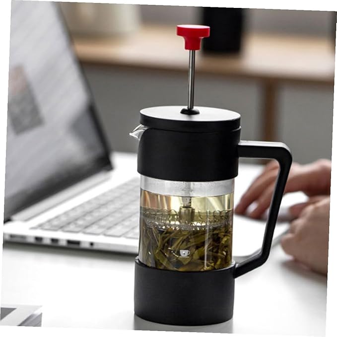 Heat-resistant Glass Manual Coffee Maker 350ml with Stainless Steel Filter Borosilicate Teapot for Home and Travel Brewing