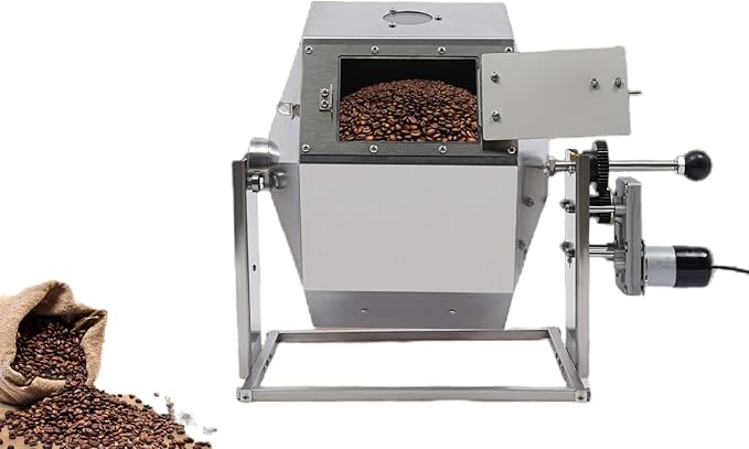 Coffee Bean Roaster Machine 14.5L Coffee Roaster Coffee Bean Baker Gas Burner Drum Type Beans Roasting Machine with Thermometer for Commercial Use (14.5L)