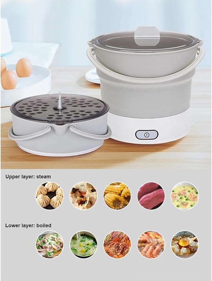 GRFIT Portable Collapsible Electric Rice Cooker Multifunctional Folding Mini Hot Pot Steamer Machine Camping Travel Dormitory Skillet jinyi2016SHOP-1998