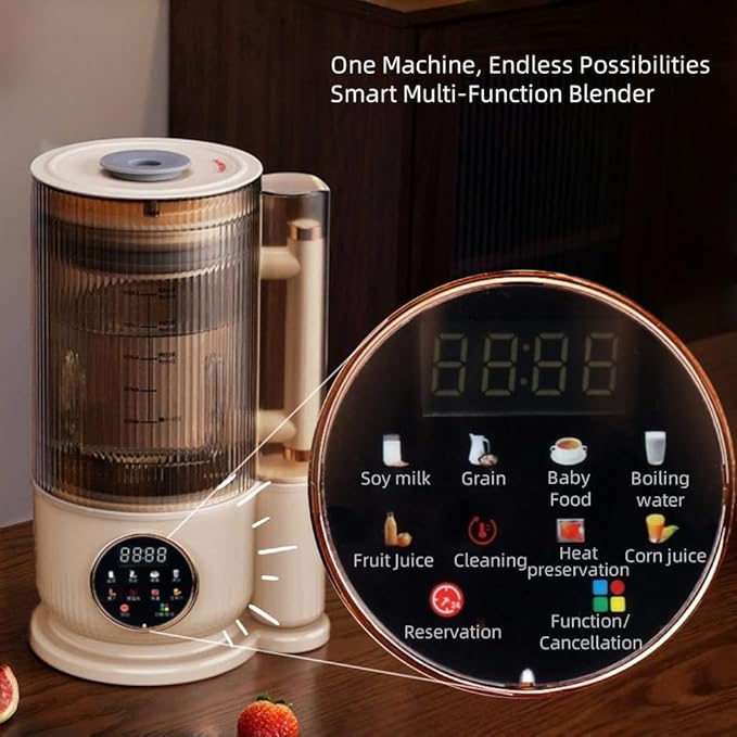 8-in-1 Automatic Soy Milk Maker 50.72oz Nut milk maker blender for Almond/Oat/Soy Milk Juice Milkshake Rice Paste glass blender with LED Display Auto Clean 24H Delay Start &amp 12H Keep Warm