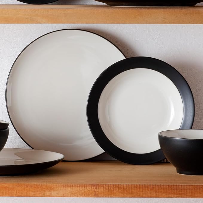 Noritake Colorwave Graphite 12-Piece Coupe Dinnerware Set Service for 4