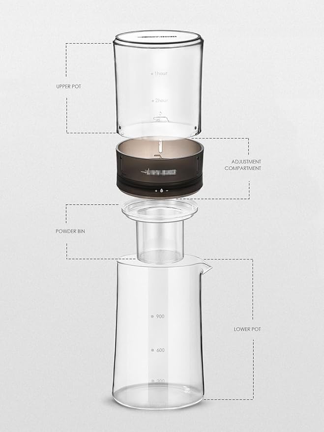 Ice Drip Coffee Maker 20oz Slow Drip Cold Brew Coffee Makers Borosilicate Glass Constant Pressure Drip Coffee Brewer