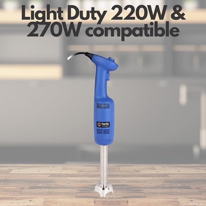 Commercial Electric Immersion Blender Hand held 6 Inch Removable Shaft 6-Gallon capacity with single high speed (Whisk Attachment Only) - 270W and 350W Compatible.