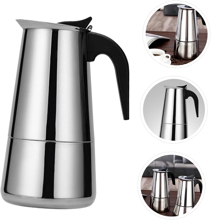 Style Coffee Pot Rapid Stovetop Brewer Stainless Steel Pressure Controlled Make Cappuccino Latte for Home Office