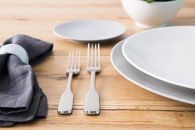 Fortessa Ashton Flatware 18/10 Stainless Steel 5 Piece Flatware Set (Service for 1) Silver