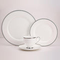 European Style Dinnerware Set Service for 2 Bone China Dinnerware Sets Unbreakable Porcelain Dinner Sets Coffee Cup and Saucer Tableware Set Steak Dinner Plates Dish Set silver lining-2