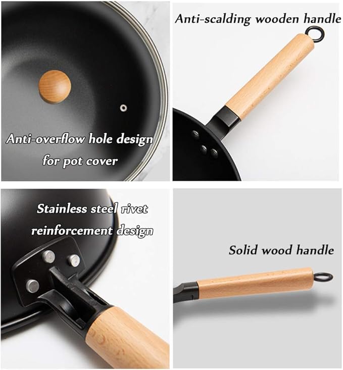 Cooking Pot Non Stick Cookware SetsIron Cooking Pots and PansFrying Pan and Saucepan Set Suitable for All StovesIncluding Induction3PCS