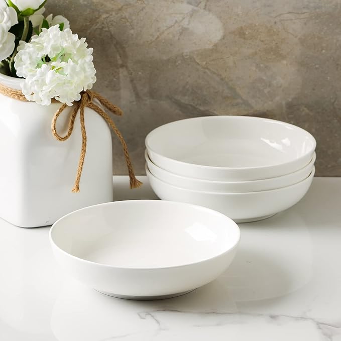 Stone Lain Gabrielle Bone China Dinnerware Set 12-Piece Service for 4 Solid White