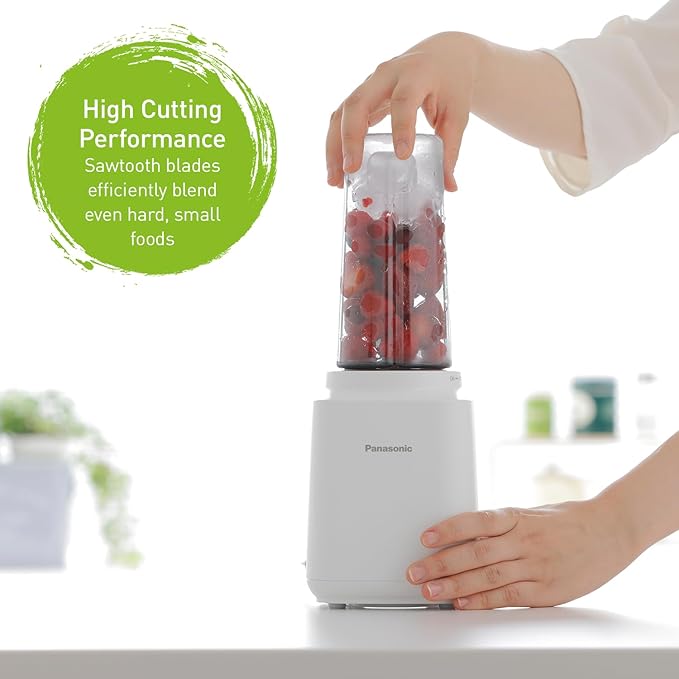 Panasonic MXXP103 Lightweight Personal Blender with Sawtooth Blades BPA-Free 450W White