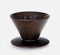 Ceramic Pour Over Coffee Maker Retro Hand Drip Coffee Dripper Portable Pourover Cone Filter Coffee Brewer for Camping Travel Office Family Single Serve Antique Copper Brown