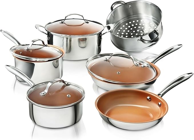 For Stainless Steel Nonstick 10Piece Cookware Set