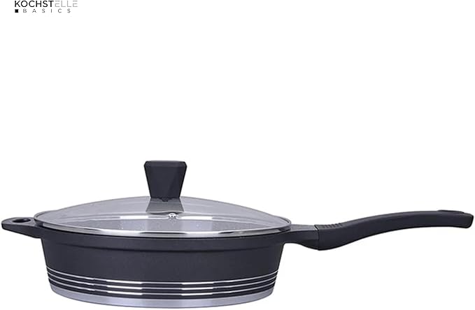 Non Stick Cookware Set Marble 13Pieces Black Kochstelle Basics… (Black)