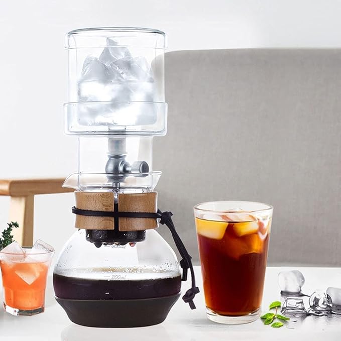 Beverage Equipment Small Cold Brew Coffee Maker Coffee Maker in Glass with Stainless Steel Adjustable Dripper Siphon Coffee Maker with scale Siphon Coffee Maker