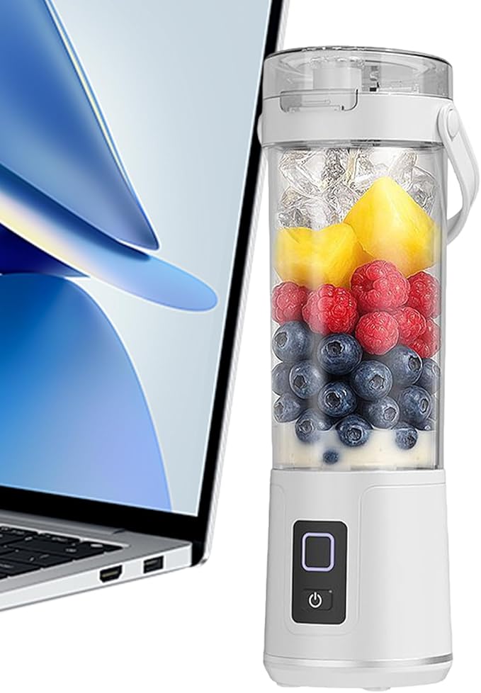 Portable Blender And Juicer 2-in-1 Travel Cup With Leak-proof Lid For Easy Takeout or Easy Suction Spout. Rechargeable Wireless Juicer For Making Milkshakes And Juices. Perfect For Home Work