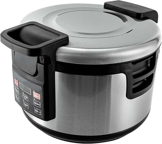 Electric Rice Warmer19L/20Qt Stainless Steel Rice Pot Warmer Food Warmer Pot with Rice SpoonCommercial Large Rice Warmer Insulated Rice Pot for Restaurants Rice Porridge Soup (C Style)