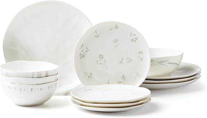 Lenox 894223 Oyster Bay 12-Piece Dinnerware Set Service For 4 White