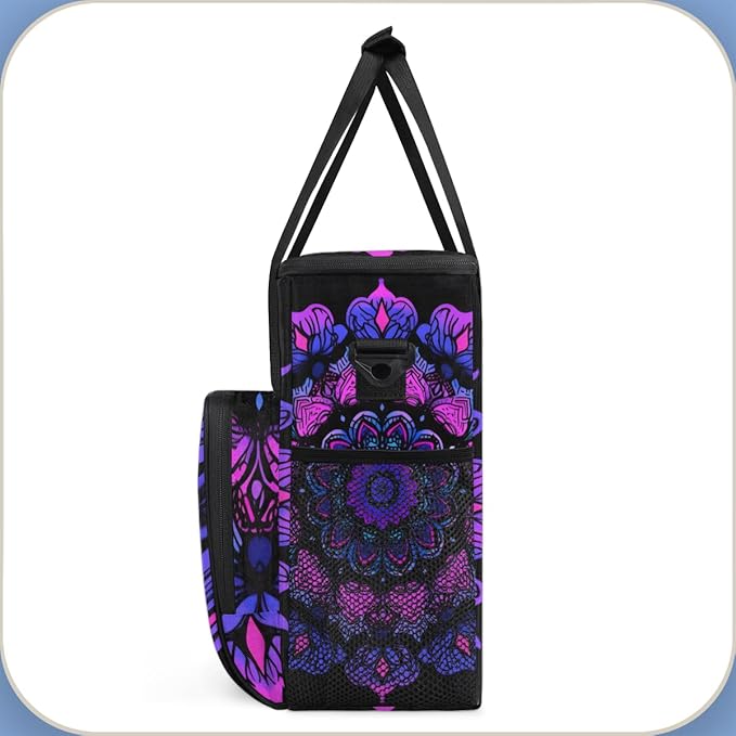 Mandala Circular Coffee Maker Carrying Bag Gradient Mandala Travel Storage Bag Compatible with K-Mini or K-Mini Plus Single Serve Coffee Brewer Carrying Case with Multiple Pockets &amp Shoulder Str