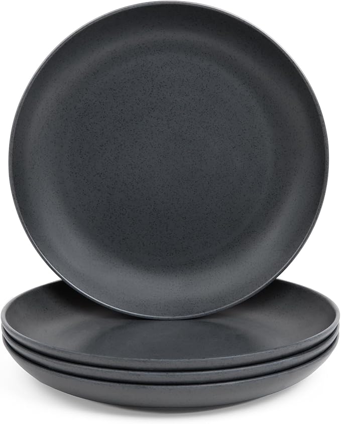 Larder &amp Vine 12-Piece Melamine Dinnerware Set: Durable Lightweight Break-Resistant Plates &amp Bowls – Stylish Non-Toxic Dishwasher Safe – Ideal for Everyday Use Indoor &amp Outdoor Dining