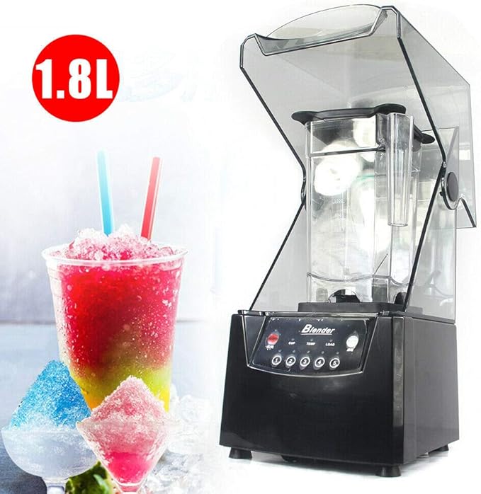 1.8L Soundproof Cover Blender Professional Countertop Blender With Quiet Sound Enclosure 2600W Commercial Smoothie Maker for Shakes Fruit Food Mixer Soy milk Juicer Processor