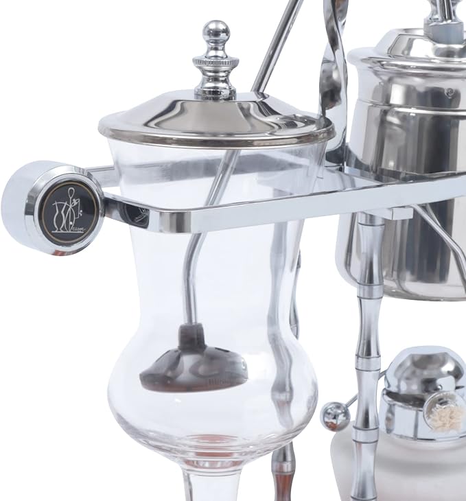 Family Balance Siphon Syphon Coffee Maker Siphon Brewer Elegant Retro-Style Design Sliver (Sliver)