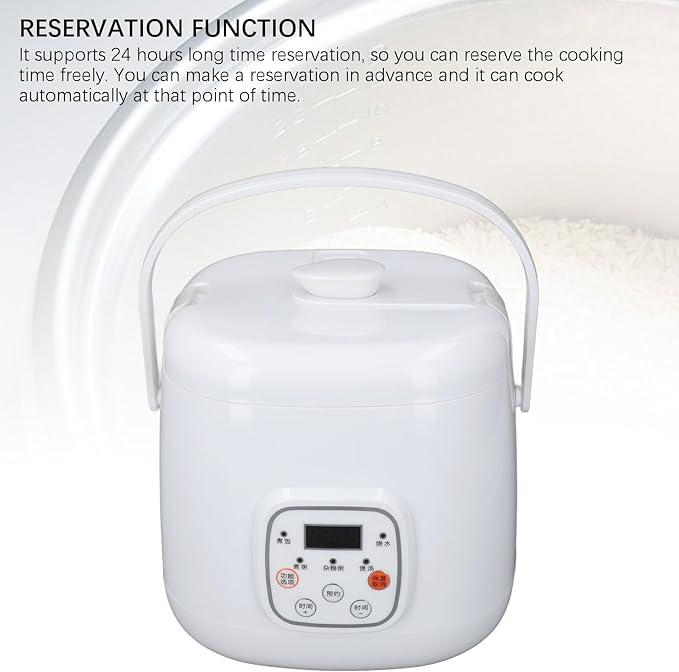 2L 12V Car Rice Cooker with Fast Cooking Anti Stick Coating Reservation Function and Good Sealing Electric Rice Cooking Pot for Travel