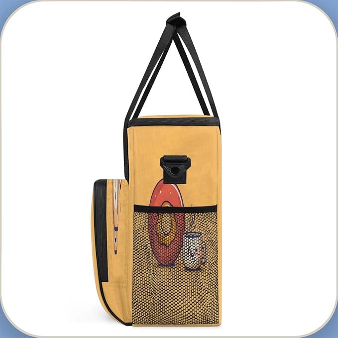 Doughnut Coffee Coffee Maker Carrying Bag Compatible with K-Mini or K-Mini Plus Portable Single Cup Coffee Maker Case with Pockets for K Cup Pods