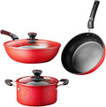 Cookware 3 Piece Cookware Set Household Pot Wok Frying Soup Nonstick Kitchen Pot Set Combination Pot Pot Pot Soup Pot (Color : A Size A