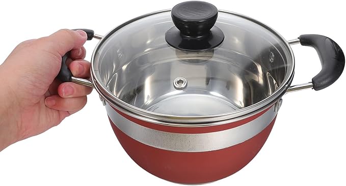 PRETYZOOM 12pcs Stainless Steel Cookware Set with Glass Lids - Induction Kitchen Pots And Pans - Including Fry Pans Saucepans Dutch Oven - Kitchen Essential Cooking Kit
