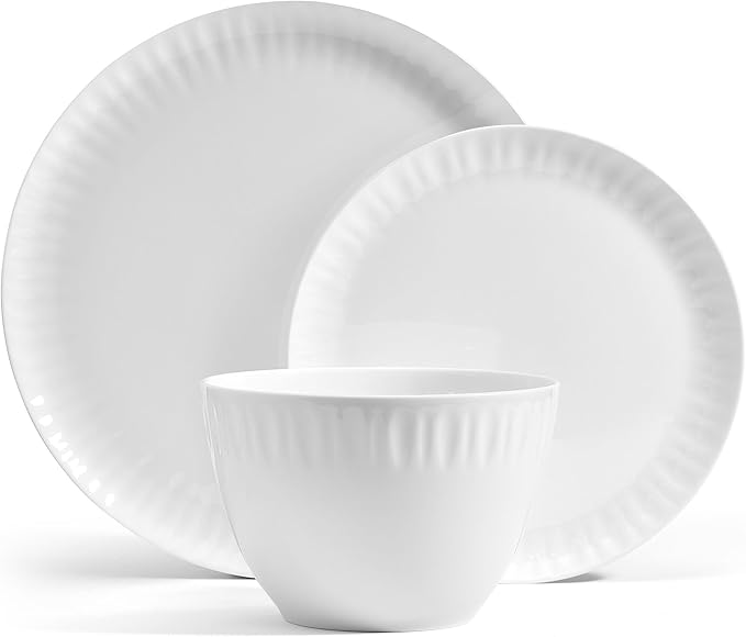 Mikasa Franklyn Bone China Chip Resistant 12 Piece Dinnerware Set Service for 4