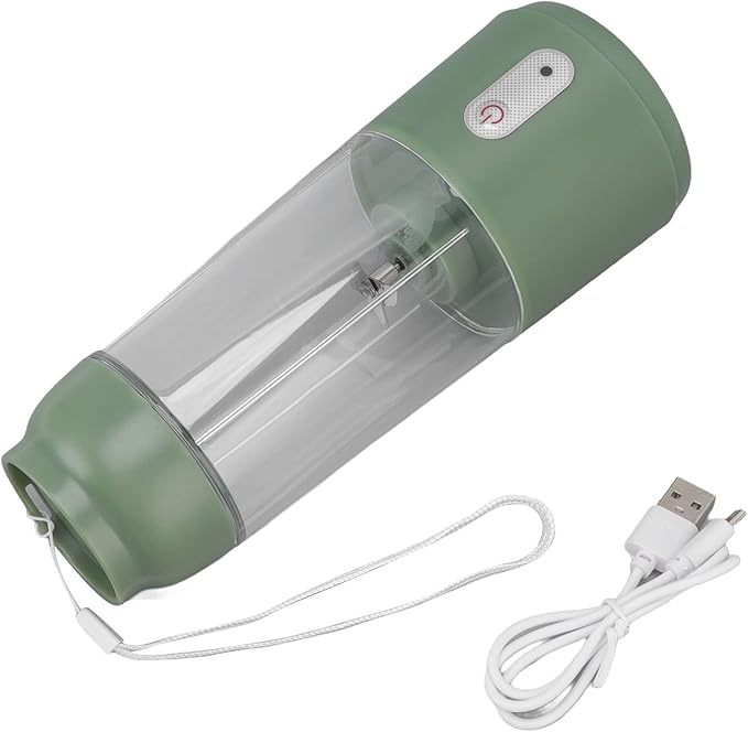300ML Cup Blender Portable Blender Cup USB Charging Wireless Electric Blender Mini Personal Blender with Stainless Steel Blad for Mixing for Travel(Green)