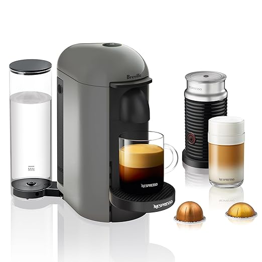 Nespresso Vertuo Plus Deluxe Coffee and Espresso Maker by Breville Titan with Aeroccino Milk Frother