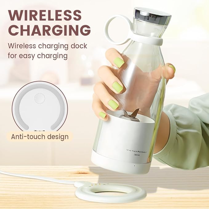 Portable Blender Easy to Use &amp Self Clean 2-in-1 Blenders and Bottle with Self-Cleaning Powerful Power to Crush Ice for Making Fruit Juice (Pink)