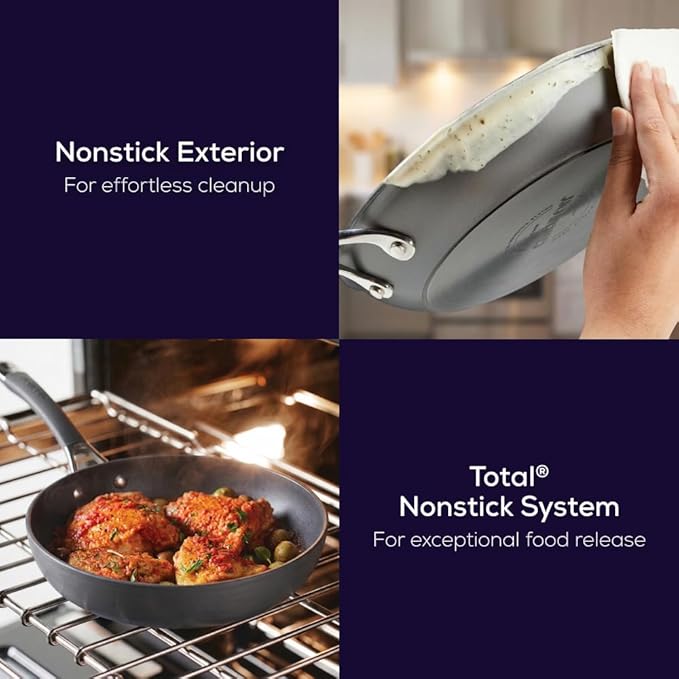 Circulon Radiance Deep Hard Anodized Nonstick Frying Pan /Skillet with Lid - 12 Inch Gray