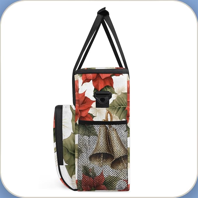 Holly Berry Flowers Coffee Maker Carrying Bag Mystical Flowers Travel Storage Bag Compatible with K-Mini or K-Mini Plus Single Serve Coffee Brewer Carrying Case with Pockets &amp Shoulder Strap