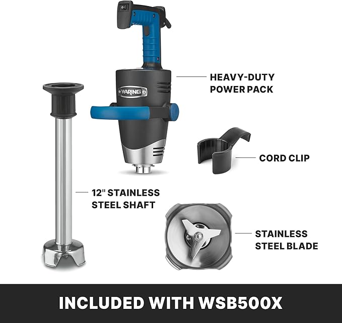 Waring EVOX 12 Big Stik Immersion Blender 1.5 HP Variable Speed 10-Gallon Capacity for Sauces Dressings Marinades &amp Soups WSB500X