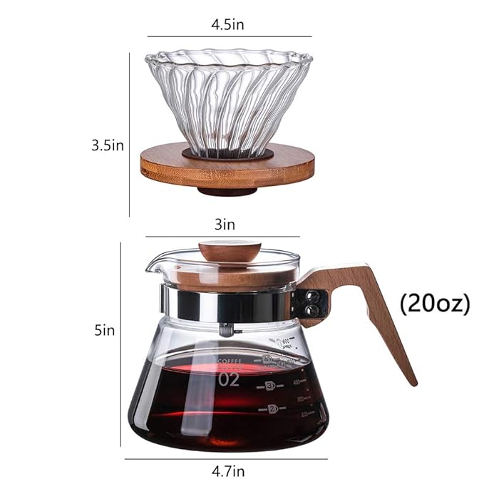 DUEBEL Cold Brew Coffee Maker Glass Jar with Handle Glass Pitcher with Removable Stainless Steel Filter 1.7L (47.5OZ) (K-M101)