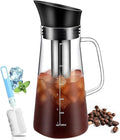 Iced Coffee Maker Machine Cold Brew Tea Pitcher Glass and Airtight Lid Coffee Pot 1.2L