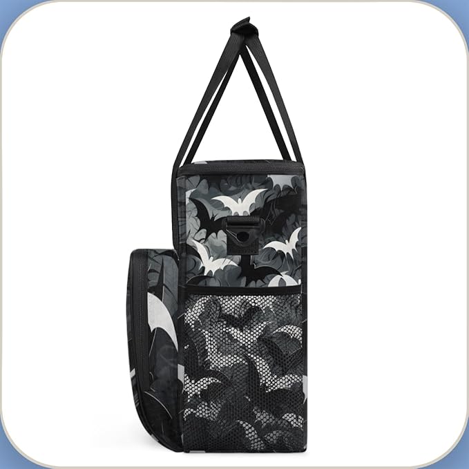 Magical Bat Coffee Maker Carrying Bag Graffiti Bat Travel Storage Bag Compatible with K-Mini or K-Mini Plus Single Serve Coffee Brewer Carrying Case with Multiple Pockets &amp Shoulder Strap