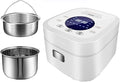 Low-Sugar Rice Cooker Household Multi-Function Rice Cooker 304 Stainless Steel Liner Rice Soup Separated for 1-7 People)) (3L) ()