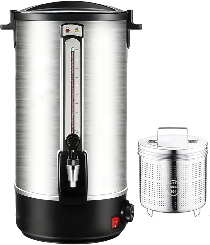Commercial Grade Coffee Maker Hot Water Urn - Percolator with Double-Wall Stainless Steel Quick Brew Stays Hot for Tea &amp Beverage at Events &amp Catering 20L