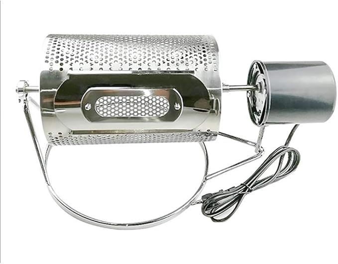 iDili AC 110V Electric Coffee Roasting Machine Coffee Bean Grains Nuts Roaster Stainless Steel Coffee Bean Roller Type Baking Machine 100-250G