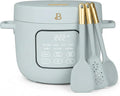 14 Cup Rice and Grain Cooker 6 Cup Uncooked Electric Rice Cooker with 8 Presets with 3 Piece Silicone Kitchen Utensil Set - Hydrangea Programmable Rice Maker with Steamer Tray and Keep Warm