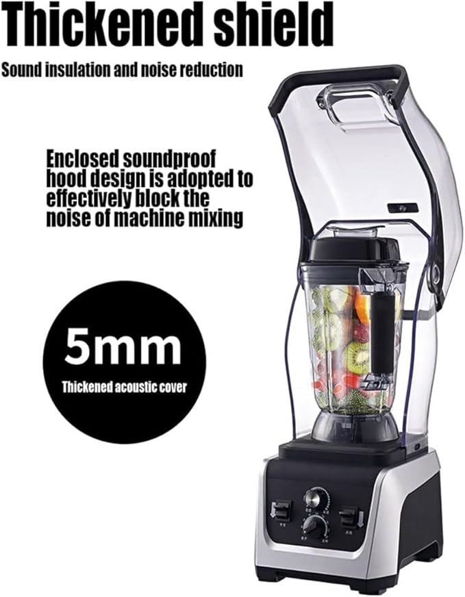 KEULEN Stand Smoothie Mixer 2.5LSand Ice Machine with Mute Cover Vertical Six Leaf Wall Breaking Blade Adjustable Speed 300 Minutes Timer for Kitchen Milk Tea Coffee Dessert Leisure Shop
