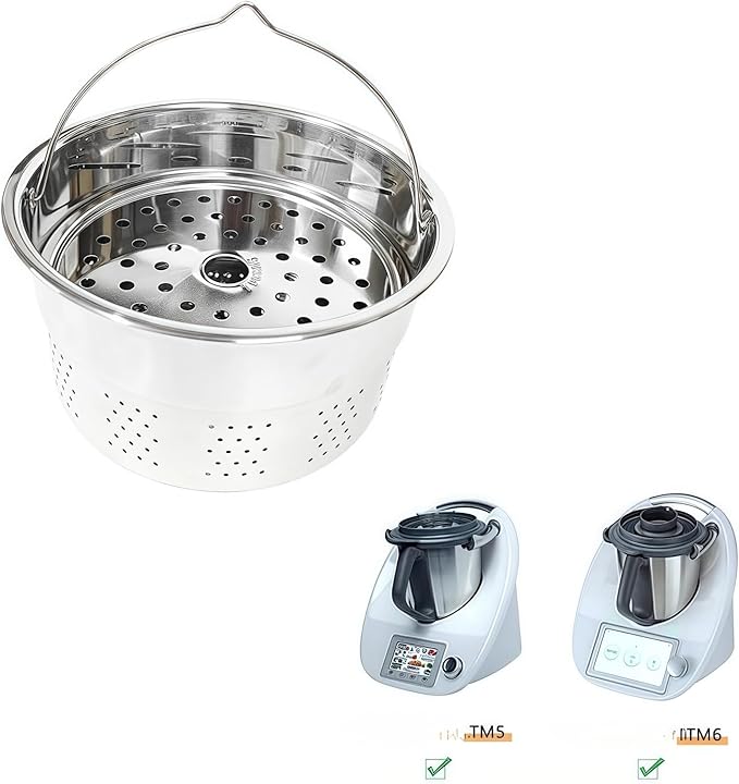 Compatible with Thermomix TM5/TM6 Professional-Grade Stainless Steel Steamer Baskets Fully Meet The Needs of Food Steaming and Boiling