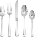 Mikasa Harmony 45-Piece Silverware Set 18/10 Stainless Steel Cutlery for 8 Includes Forks Knives Spoons and 5-Piece Serving Utensils Set