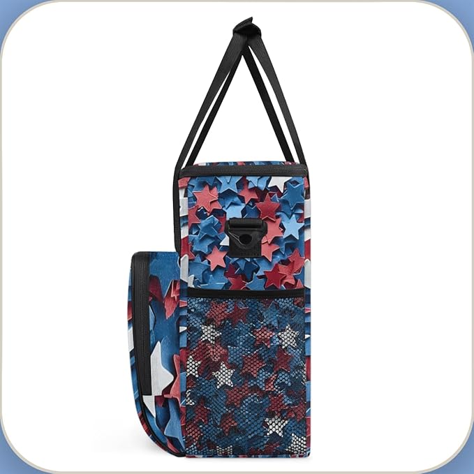 Independence Coffee Maker Carrying Bag 4th of July Travel Storage Bag Compatible with K-Mini or K-Mini Plus Single Serve Coffee Brewer Carrying Case with Multiple Pockets &amp Shoulder Strap