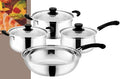72028 Stainless Steel Capsule Bottom Cookware Set with Glass Lid - 7 Piece