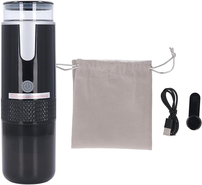 ZJchao Portable Coffee Maker Maker with Spoon 170ml Capacity Rechargesable Operating Heating Travel Coffee Machine Machine for Capsule